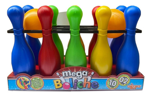 Jogo De Boliche Brinquedo Infantil Com 10pinos 2 Bolas 30cm Liso